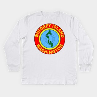 Whidbey Island Washington Deception Pass Bridge WA Kids Long Sleeve T-Shirt